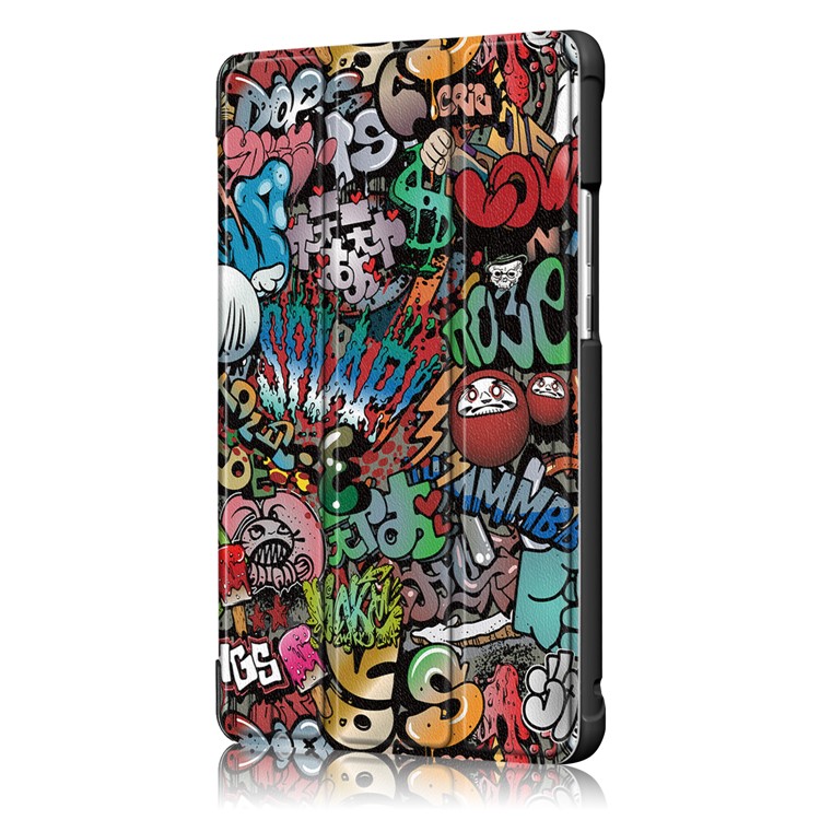 Pattern Printing Tri-fold Stand Leather Smart Case for Huawei Honor Pad 5 8.0-inch - Graffiti Pattern-4