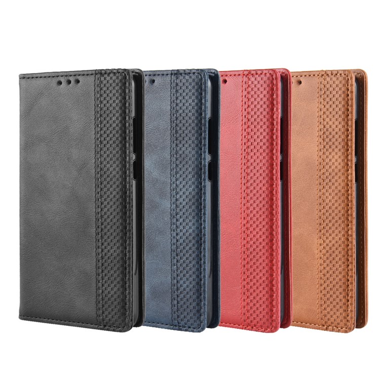 Auto-absorbed Vintage Leather Wallet Mobile Phone Cover for Huawei P30 - Black-12