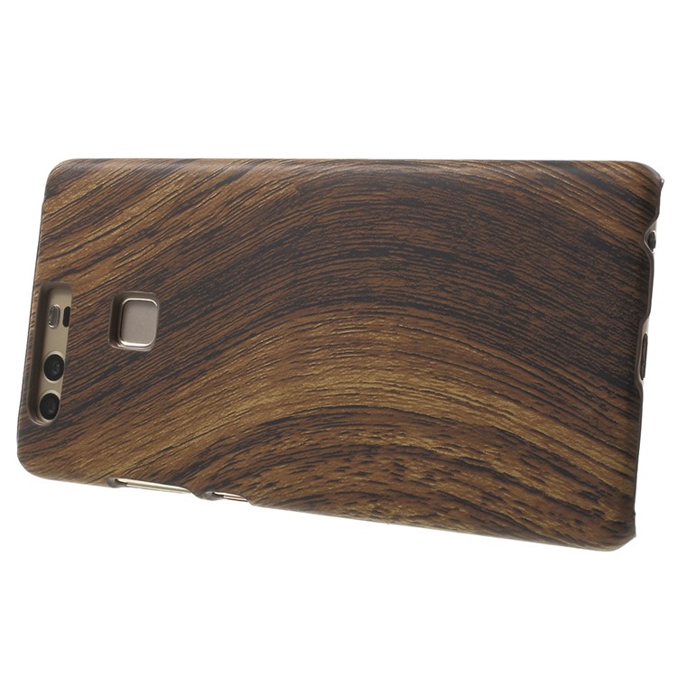 Wood Grain Leather Coated PC Case for Huawei P9-3