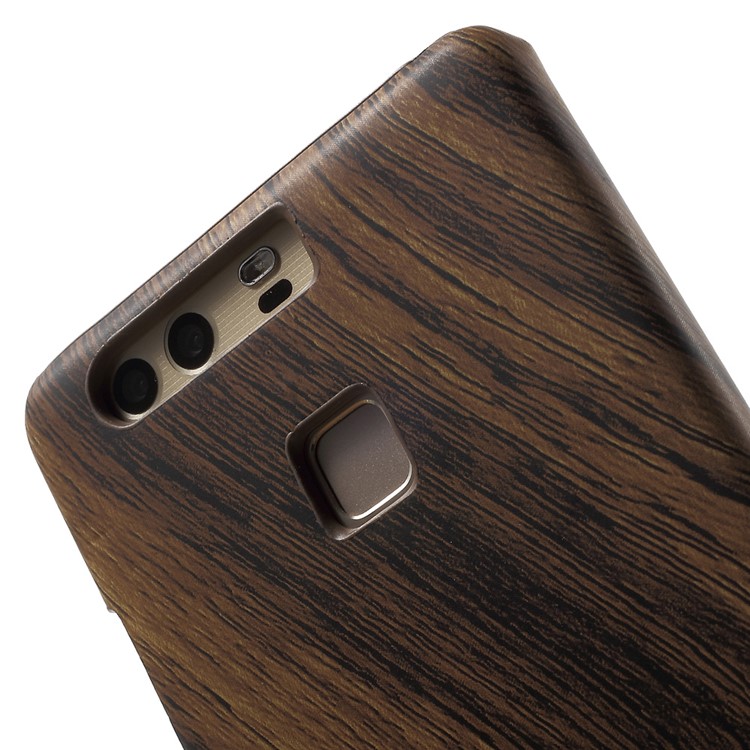 Wood Grain Leather Coated PC Case for Huawei P9-6