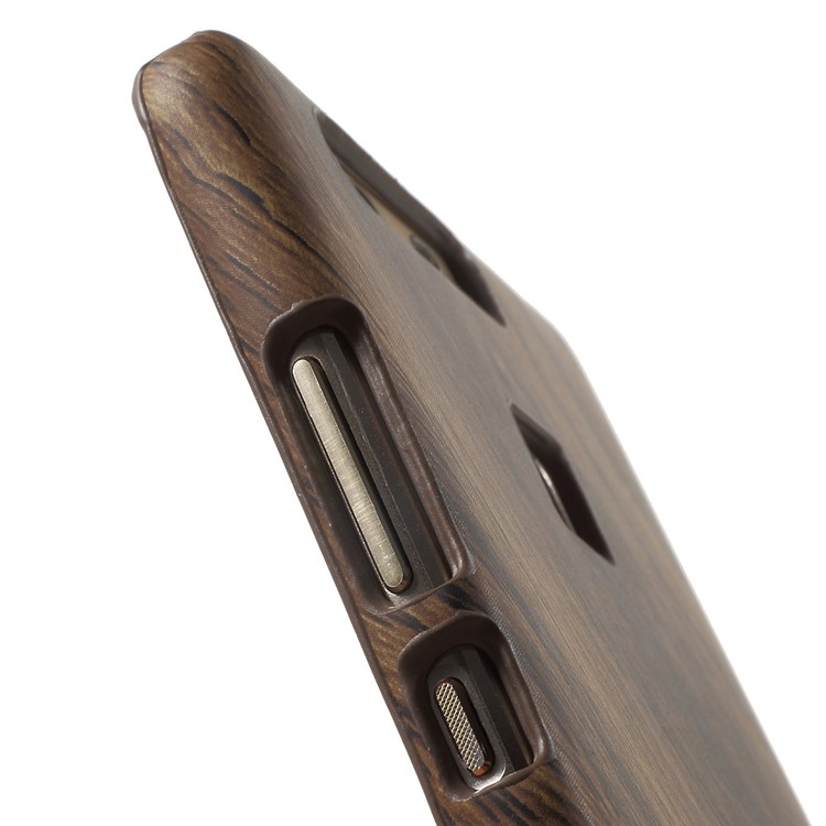 Wood Grain Leather Coated PC Case for Huawei P9-7