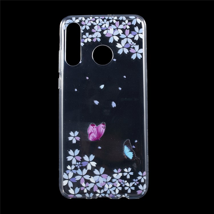Estuche De TPU Para Impresión De Patrones Para Huawei P30 Lite / nova 4e - Mariposa Y Flor-1