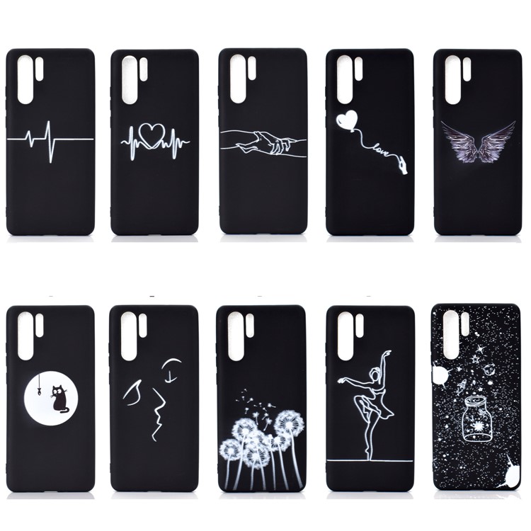 Pattern Printing Matte TPU Case for Huawei P30 Pro - Abstract Face-9