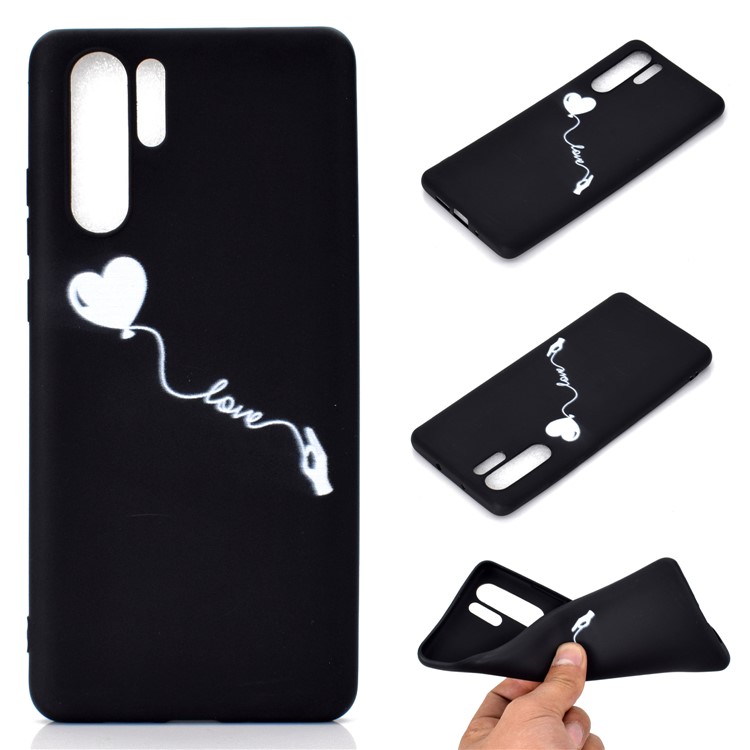 Étui En TPU Mat À Motifs Pour Huawei P30 Pro - Coeur Et Amour-1