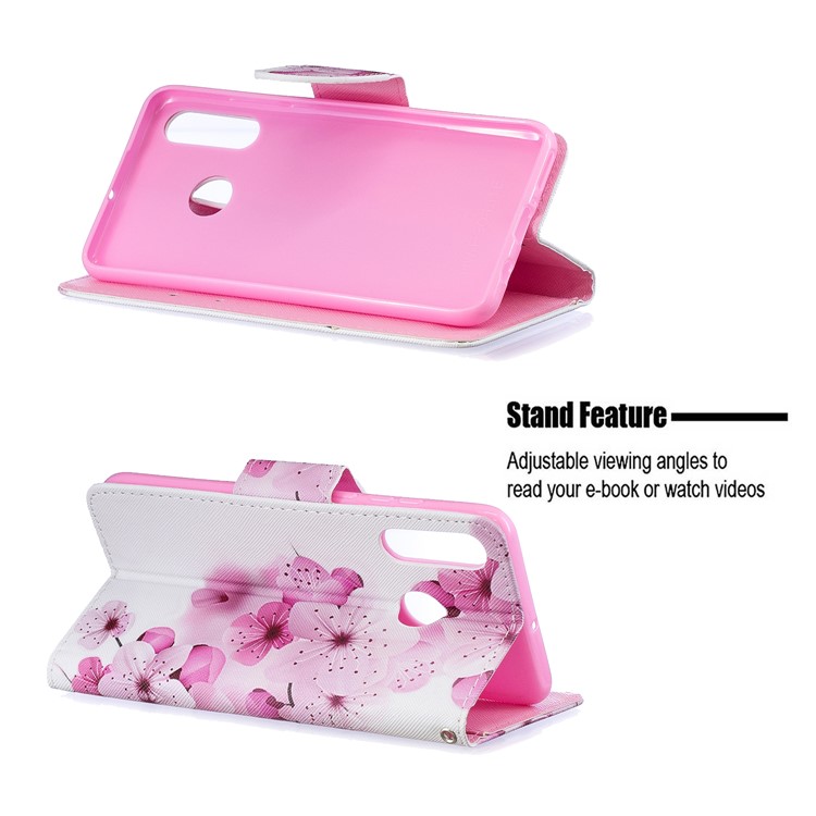 Pattern Printing Leather Wallet Case for Huawei P30 Lite / nova 4e - Pretty Flower-5