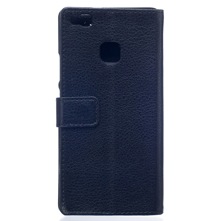 Lychee Skin Leather Wallet Case for Huawei P9 Lite - Black-2