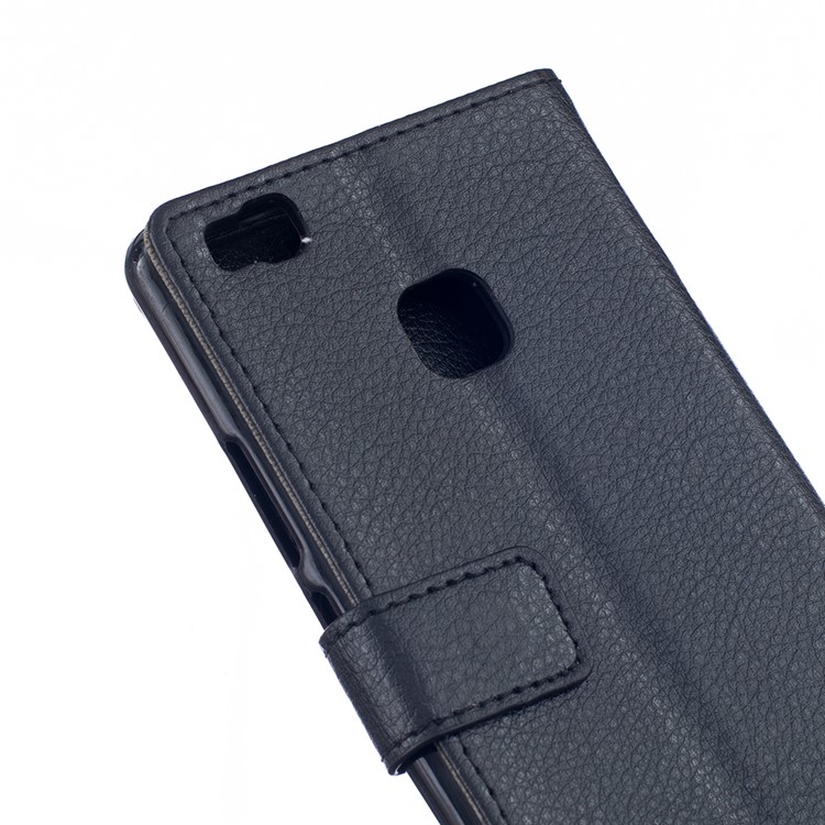 Lychee Skin Leather Wallet Case for Huawei P9 Lite - Black-5
