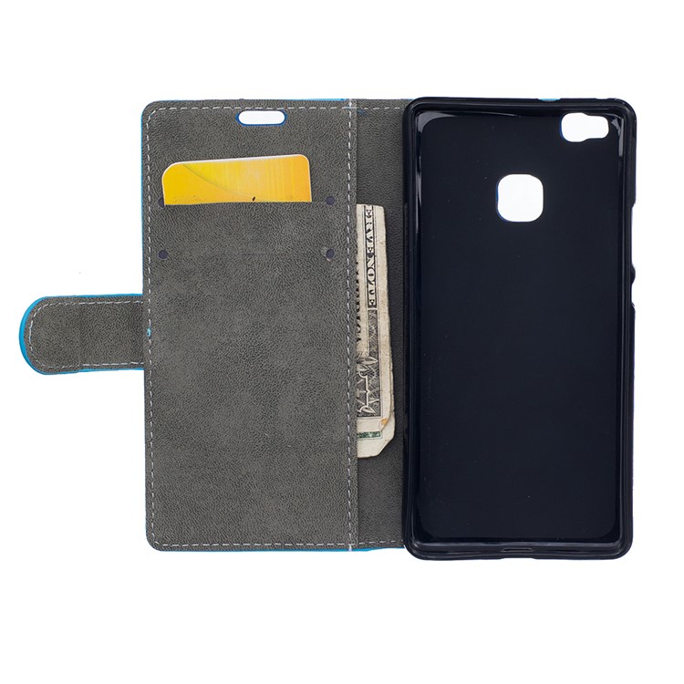 Wallet Leather Stand Case for Huawei P9 Lite - Black-6