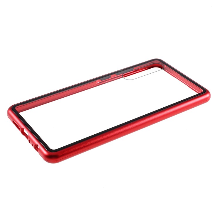 Magnetic Attraction Tempered Glass Phone Casing for Huawei P30 - Red-5