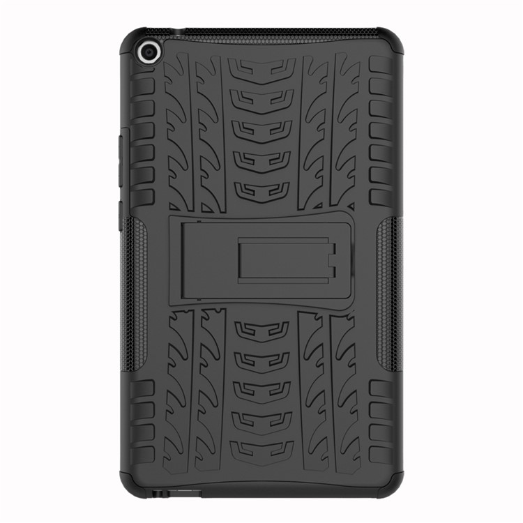 For Huawei MediaPad T3 8.0 Tyre Pattern PC + TPU Hybrid Phone Case with Kickstand - Black-3