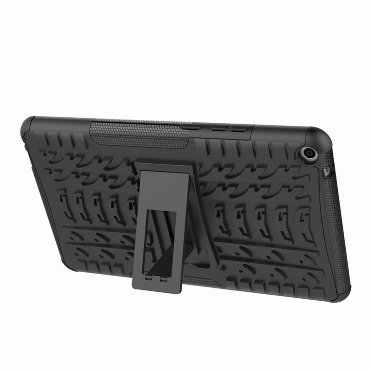 For Huawei MediaPad T3 8.0 Tyre Pattern PC + TPU Hybrid Phone Case with Kickstand - Black-4