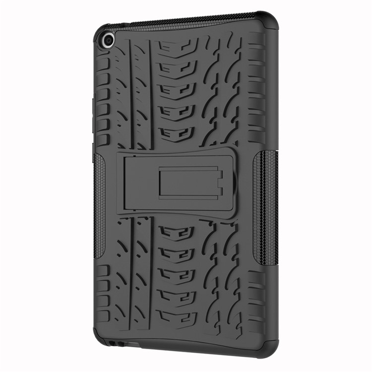 For Huawei MediaPad T3 8.0 Tyre Pattern PC + TPU Hybrid Phone Case with Kickstand - Black-7