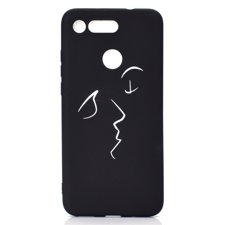 Matte Pattern Printing TPU Cell Phone Case Accessory for Huawei Honor View 20/V20 - Abstract Face-2