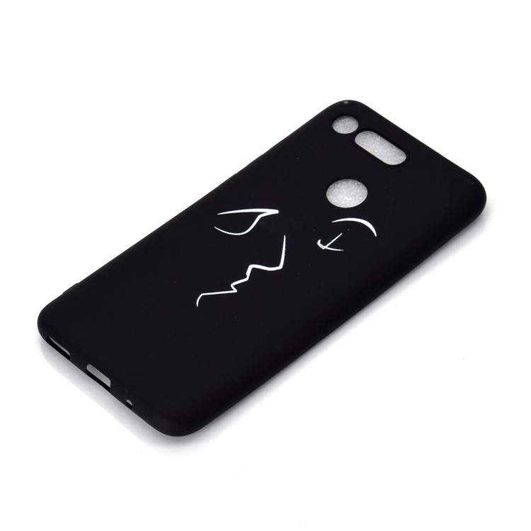 Matte Pattern Printing TPU Cell Phone Case Accessory for Huawei Honor View 20/V20 - Abstract Face-3