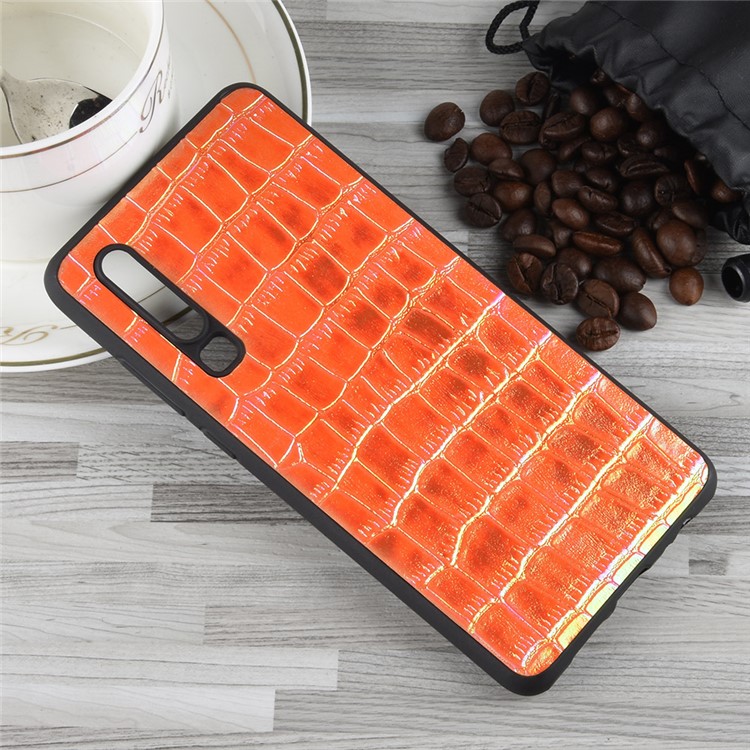 For Huawei P30 PU Leather Coated TPU Cell Phone Cover - Brown-3