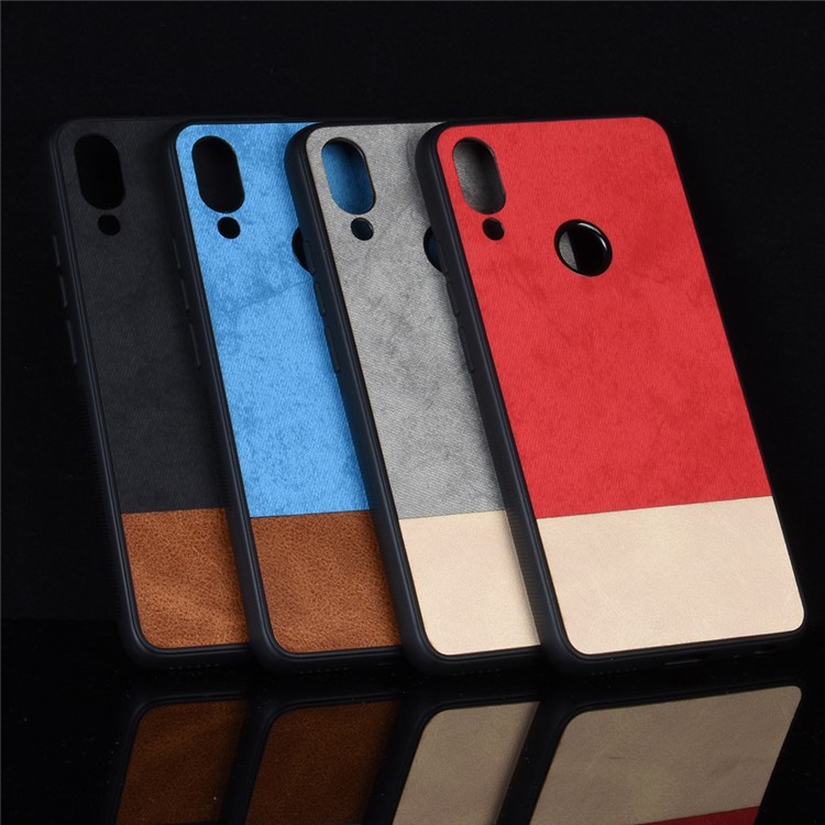 Bi-color Splicing PU Leather Coated PC TPU Hybrid Case Cover for Meizu Note9 - Black-8