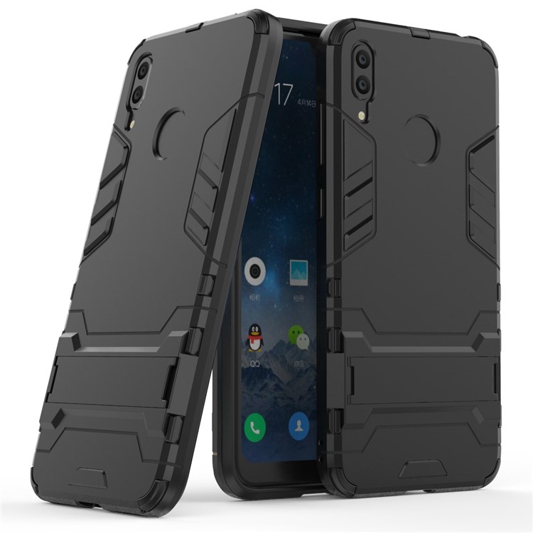 Plastic + TPU Hybrid Case with Kickstand for Huawei Y7 (2019) - Black-1