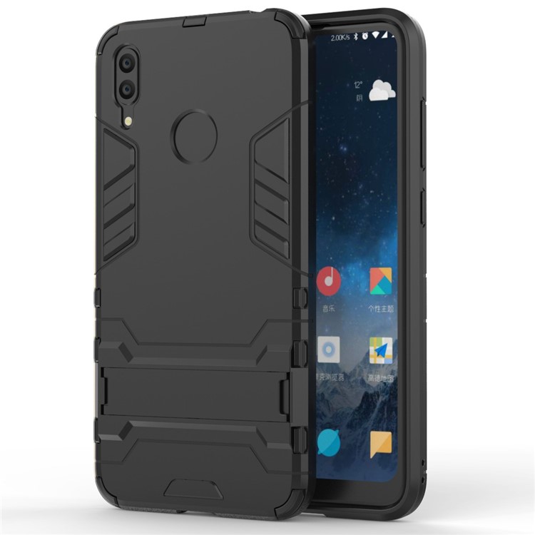 Plastic + TPU Hybrid Case with Kickstand for Huawei Y7 (2019) - Black-2