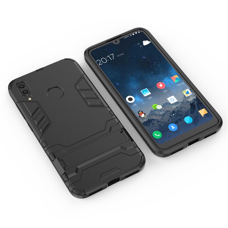 Plastic + TPU Hybrid Case with Kickstand for Huawei Y7 (2019) - Black-3