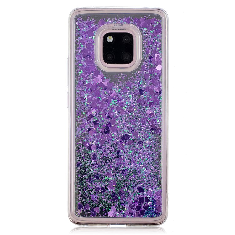 Glitter Dynamic Quicksand Mirror Surface TPU Mobile Phone Shell Case for Huawei Mate 20 Pro - Purple-2