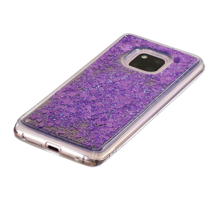 Glitter Dynamic Quicksand Mirror Surface TPU Mobile Phone Shell Case for Huawei Mate 20 Pro - Purple-3