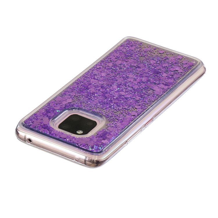 Glitter Dynamic Quicksand Mirror Surface TPU Mobile Phone Shell Case for Huawei Mate 20 Pro - Purple-4