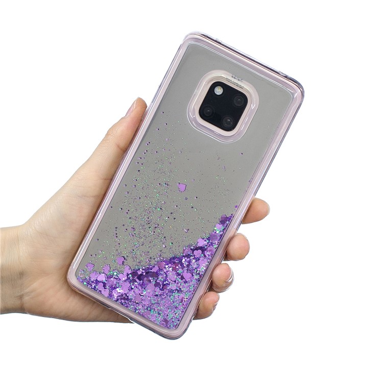 Glitter Dynamic Quicksand Mirror Surface TPU Mobile Phone Shell Case for Huawei Mate 20 Pro - Purple-5