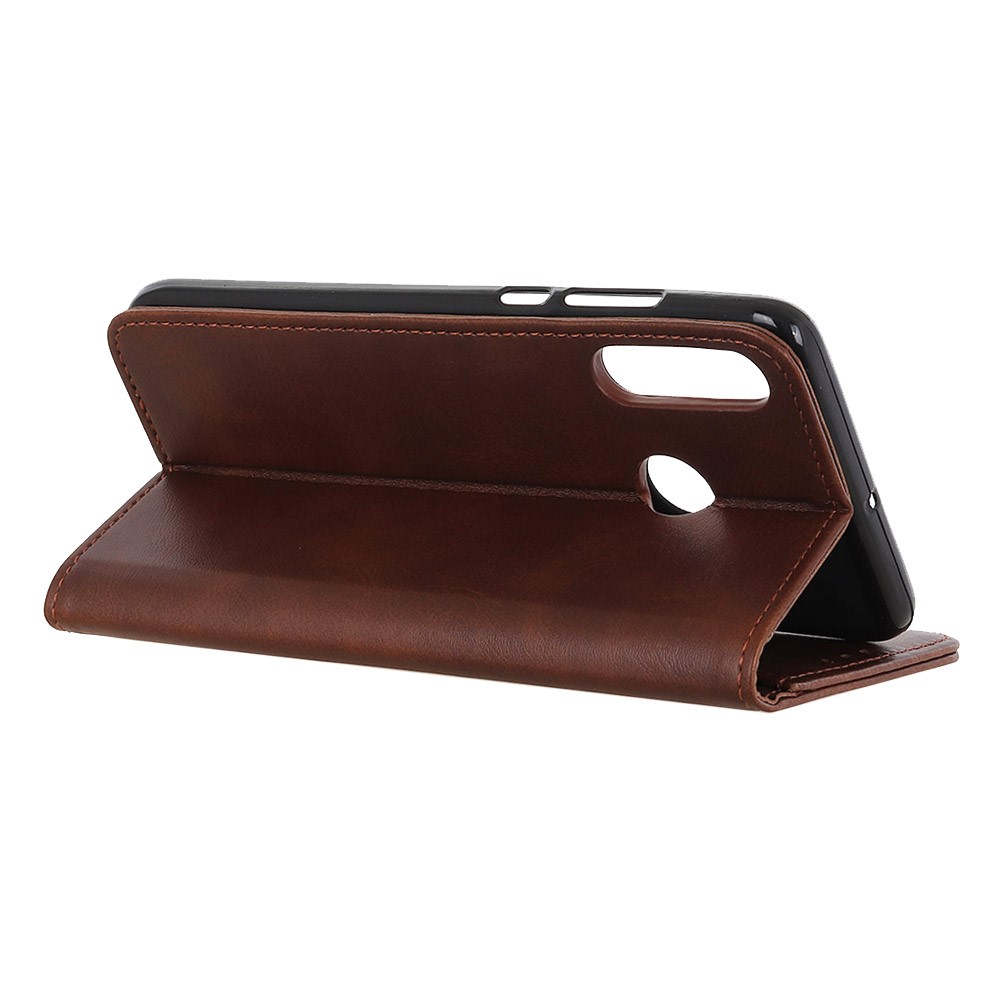 Caja Del Teléfono Celular De Piel Dividida Auto Absorbida Para Huawei P30 Lite / nova 4e - Café-8
