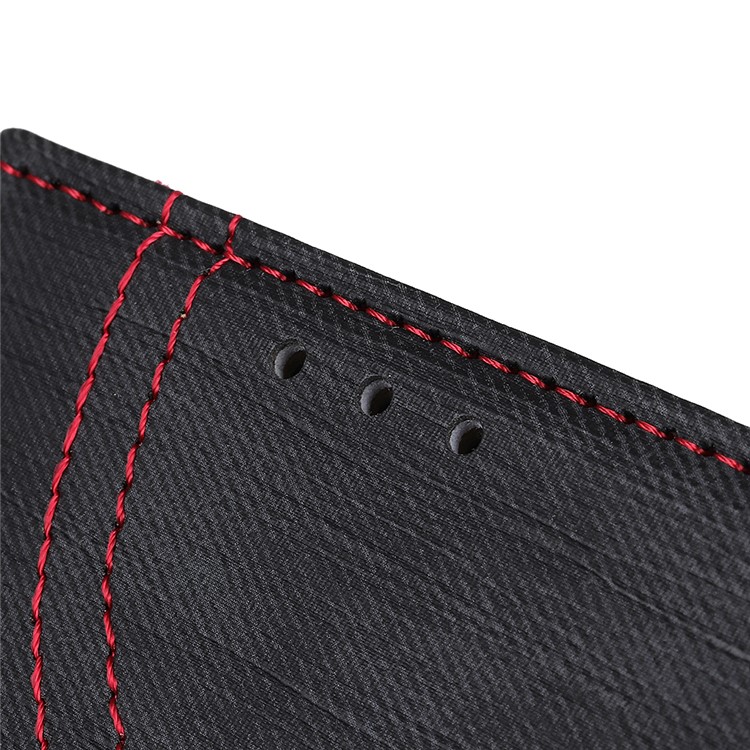 Jeans Cloth Wallet Stand Leather Phone Case for Huawei P30 Lite / nova 4e - Black-6