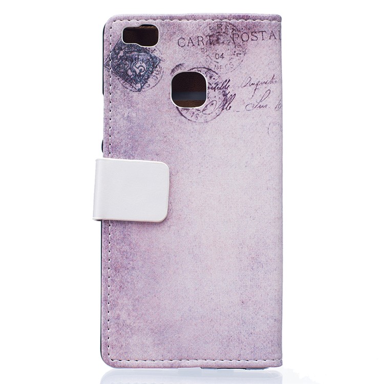 Leather Wallet Stand Case for Huawei P9 Lite - Cat Playing with Hat-2