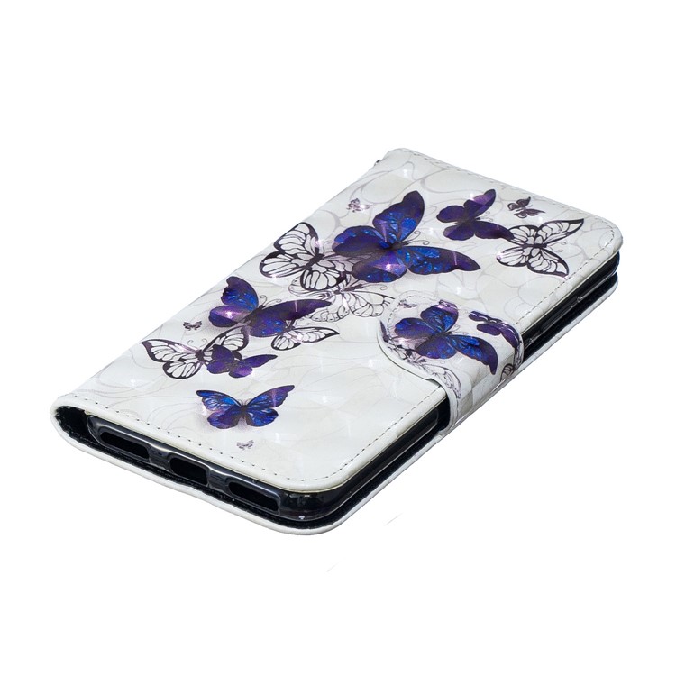 Custodia A Portafoglio In Pelle Stampa Motivi Decorativi Per Huawei Y6 (2019, Con Sensore Di Impronte Digitali) / Y6 Prime (2019) - Bella Farfalla-6