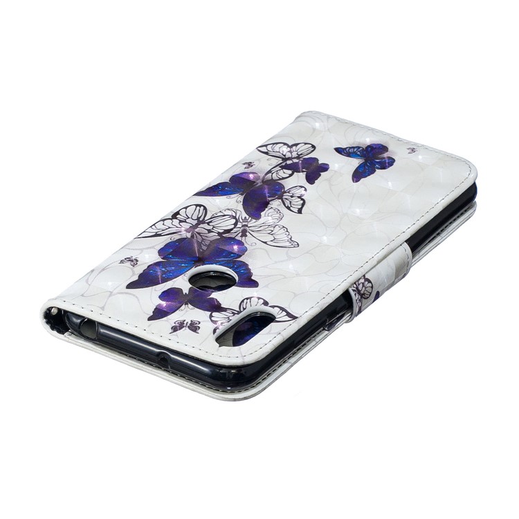 Custodia A Portafoglio In Pelle Stampa Motivi Decorativi Per Huawei Y6 (2019, Con Sensore Di Impronte Digitali) / Y6 Prime (2019) - Bella Farfalla-7