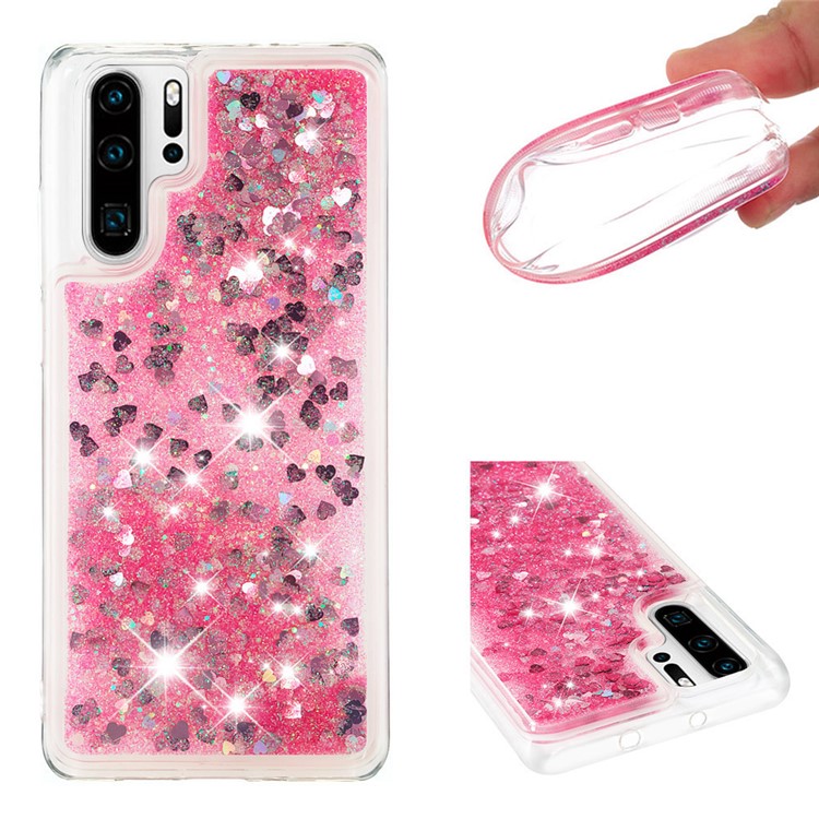 Dynamic Quicksand Shock-absorbing TPU Protection Mobile Phone Shell for Huawei P30 Pro - Pink-1