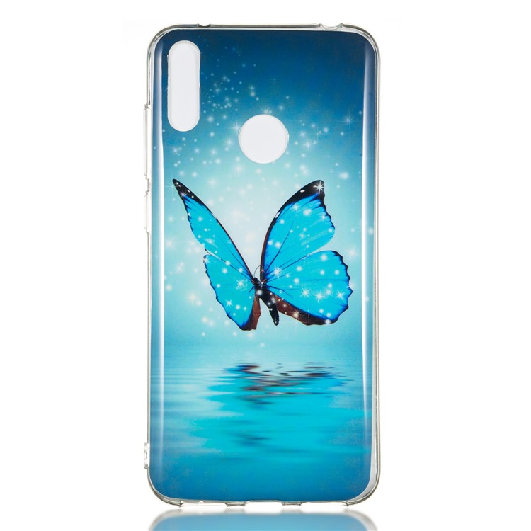 Noctilucent IMD TPU Case for Huawei Y7 (2019) / Y7 Pro (2019) / Enjoy 9 - Blue Butterfly-2