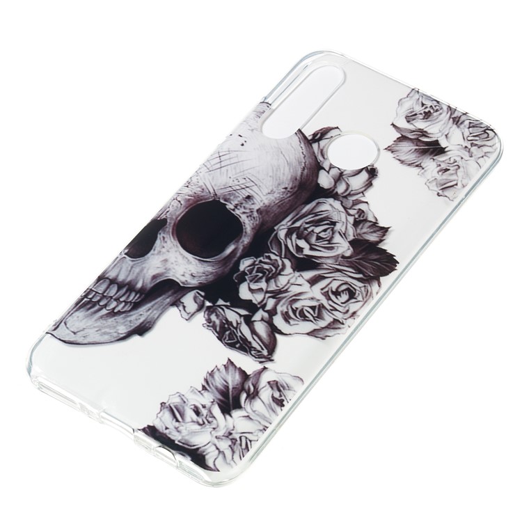 Pattern Printing IMD TPU Phone Case for Huawei P30 Lite/nova 4e/P30 Lite New Edition - Skull and Flower-3