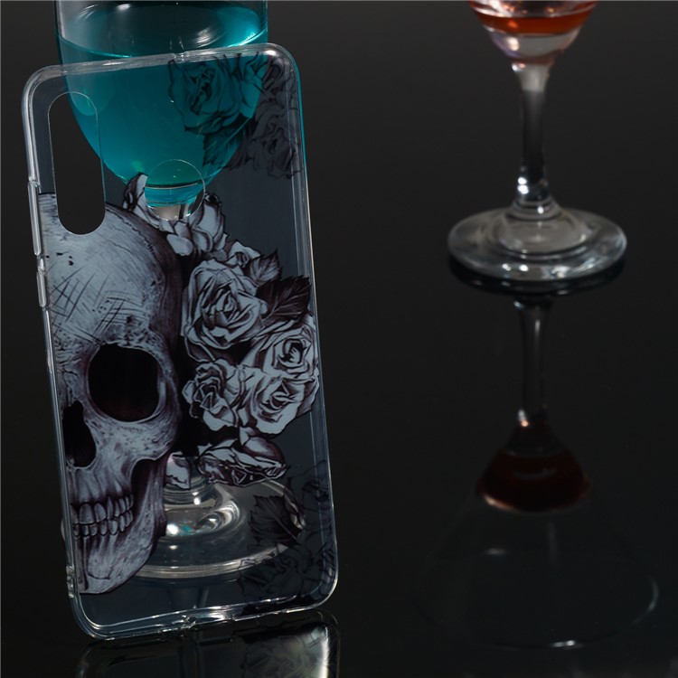 Pattern Printing IMD TPU Phone Case for Huawei P30 Lite/nova 4e/P30 Lite New Edition - Skull and Flower-5