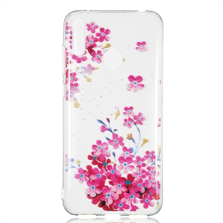 Pattern Printing IMD TPU Case for Huawei Y7 (2019) / Y7 Pro (2019) / Enjoy 9 - Pink Flower-2