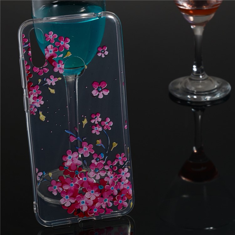 Pattern Printing IMD TPU Case for Huawei Y7 (2019) / Y7 Pro (2019) / Enjoy 9 - Pink Flower-5
