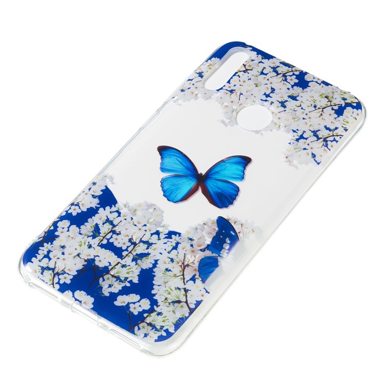 Pattern Printing IMD TPU Case for Huawei Y7 (2019) / Y7 Pro (2019) / Enjoy 9 - Butterfly and White Flowers-3