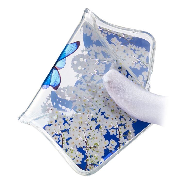 Pattern Printing IMD TPU Case for Huawei Y7 (2019) / Y7 Pro (2019) / Enjoy 9 - Butterfly and White Flowers-4