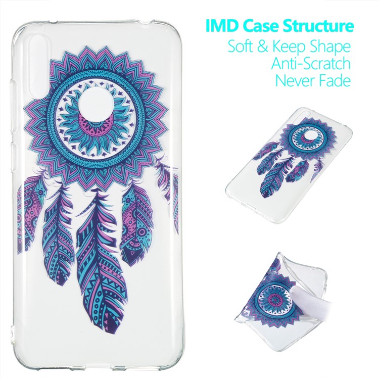 Pattern Printing IMD TPU Case for Huawei Y7 (2019) / Y7 Pro (2019) / Enjoy 9 - Feather Dream Catcher-1