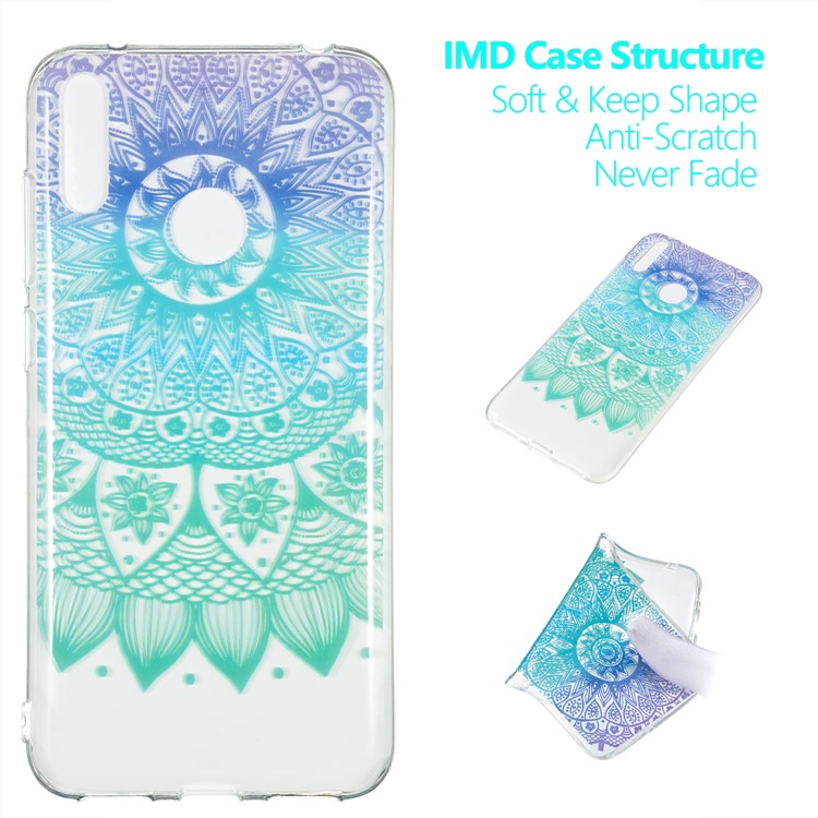 Pattern Printing IMD TPU Case for Huawei Y7 (2019) / Y7 Pro (2019) / Enjoy 9 - Mandala Flower-1