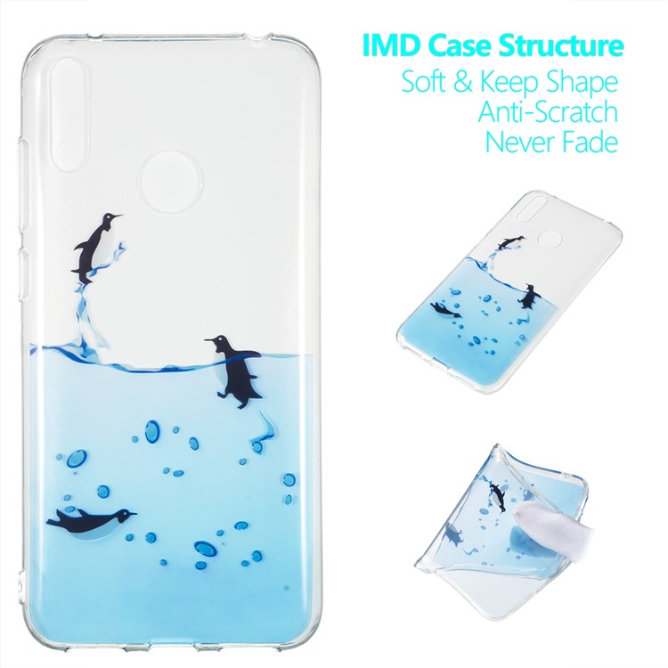 Pattern Printing IMD TPU Case for Huawei Y7 (2019) / Y7 Pro (2019) / Enjoy 9 - Penguin-1