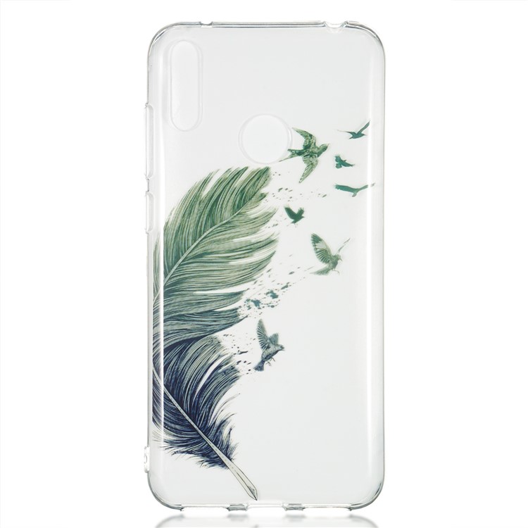 Pattern Printing IMD TPU Case for Huawei Y7 (2019) / Y7 Pro (2019) / Enjoy 9 - Feather and Bird-2