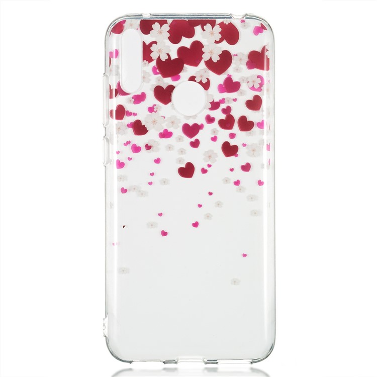 Padrão De Impressão IMD Caso TPU Para Huawei Y7 (2019) / Y7 Pro (2019) / Aproveite 9 - Corações E Flores-2