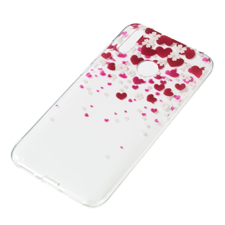 Padrão De Impressão IMD Caso TPU Para Huawei Y7 (2019) / Y7 Pro (2019) / Aproveite 9 - Corações E Flores-3
