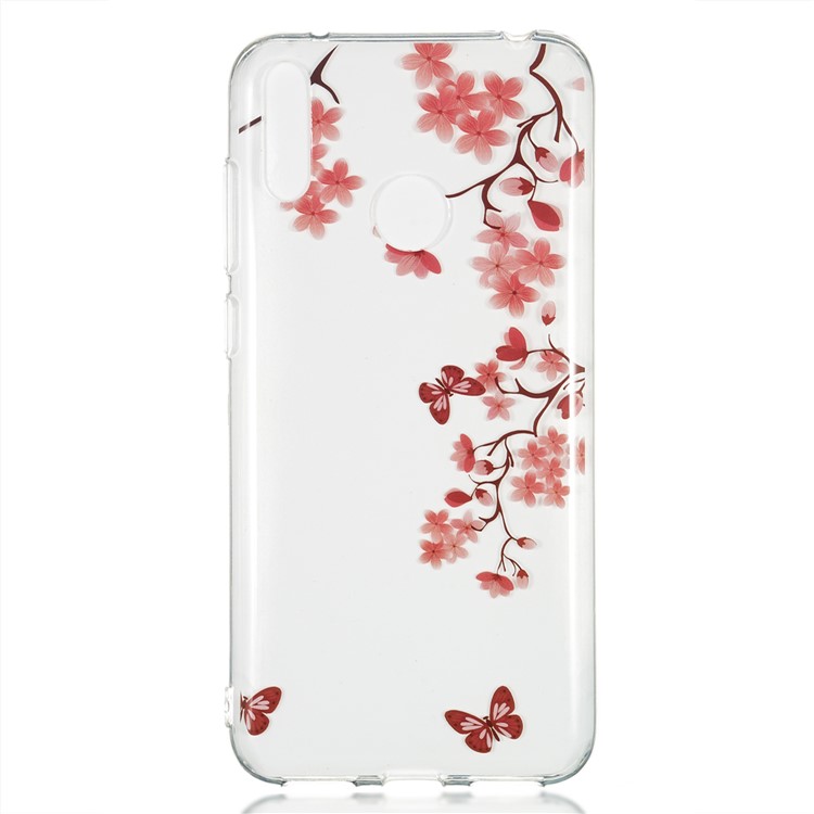 Pattern Printing IMD TPU Case for Huawei Y7 (2019) / Y7 Pro (2019) / Enjoy 9 - Butterfly and Flower-2