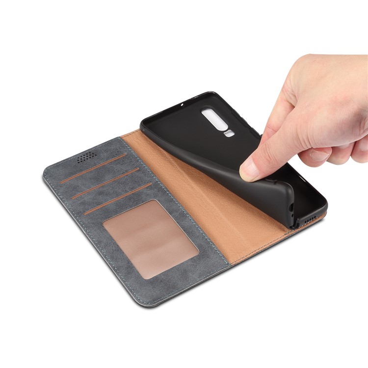 PU Leather Wallet Stand Case for Huawei P30 - Grey-6