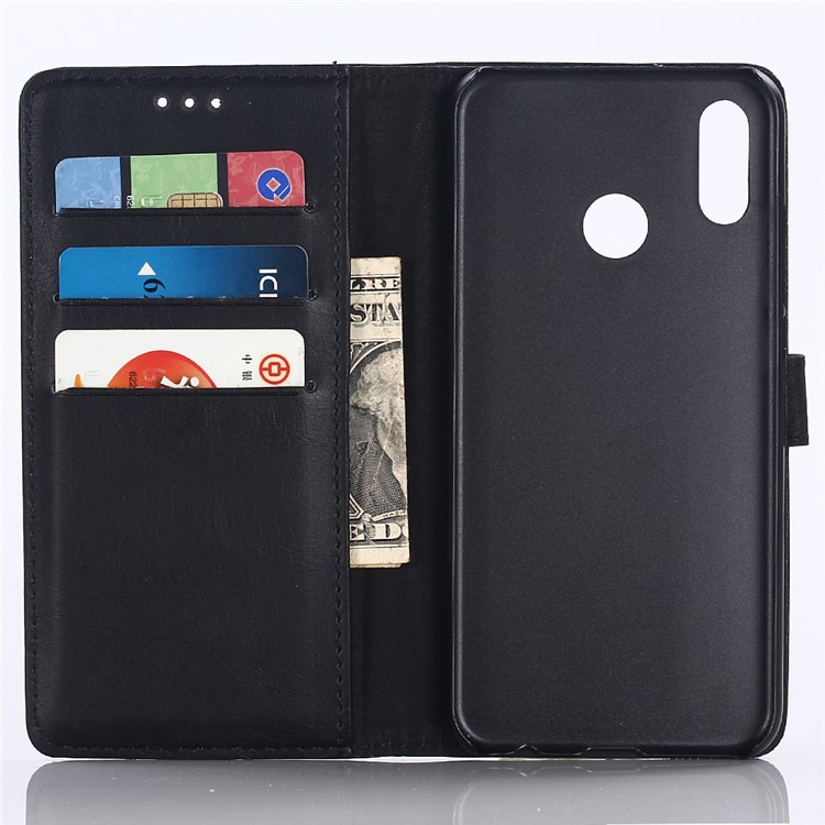 Crazy Horse Wallet Leather Stand Case for Huawei Y6 (2019) - Black-3