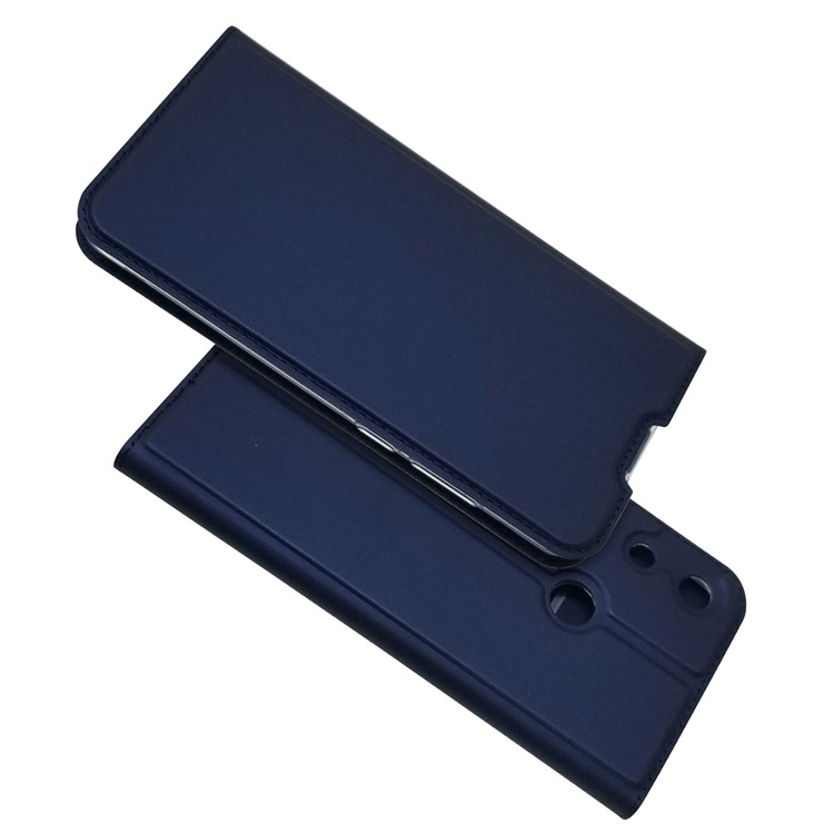 Magnetic Adsorption Leather Card Holder Case for Huawei Honor 8A - Dark Blue-1